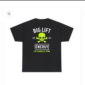 Lift Labs Big Lift Energy Skull Gym Tee Classic Adult Fit 100% Heavy Cot…